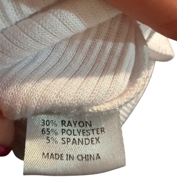 White Ribbed Henley Tank – MEROKEETY Size L - Picture 4 of 6